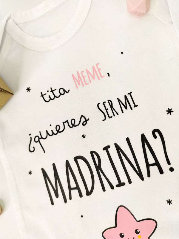 Body o Camiseta personalizada quieres ser mi madrina/padrino? – Bebé Ratón